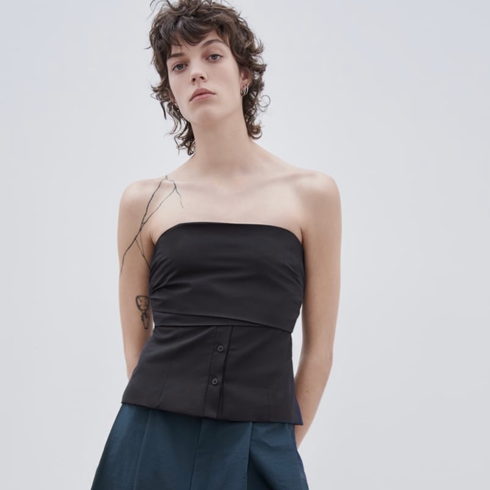 Zara limited edition cotton bustier top